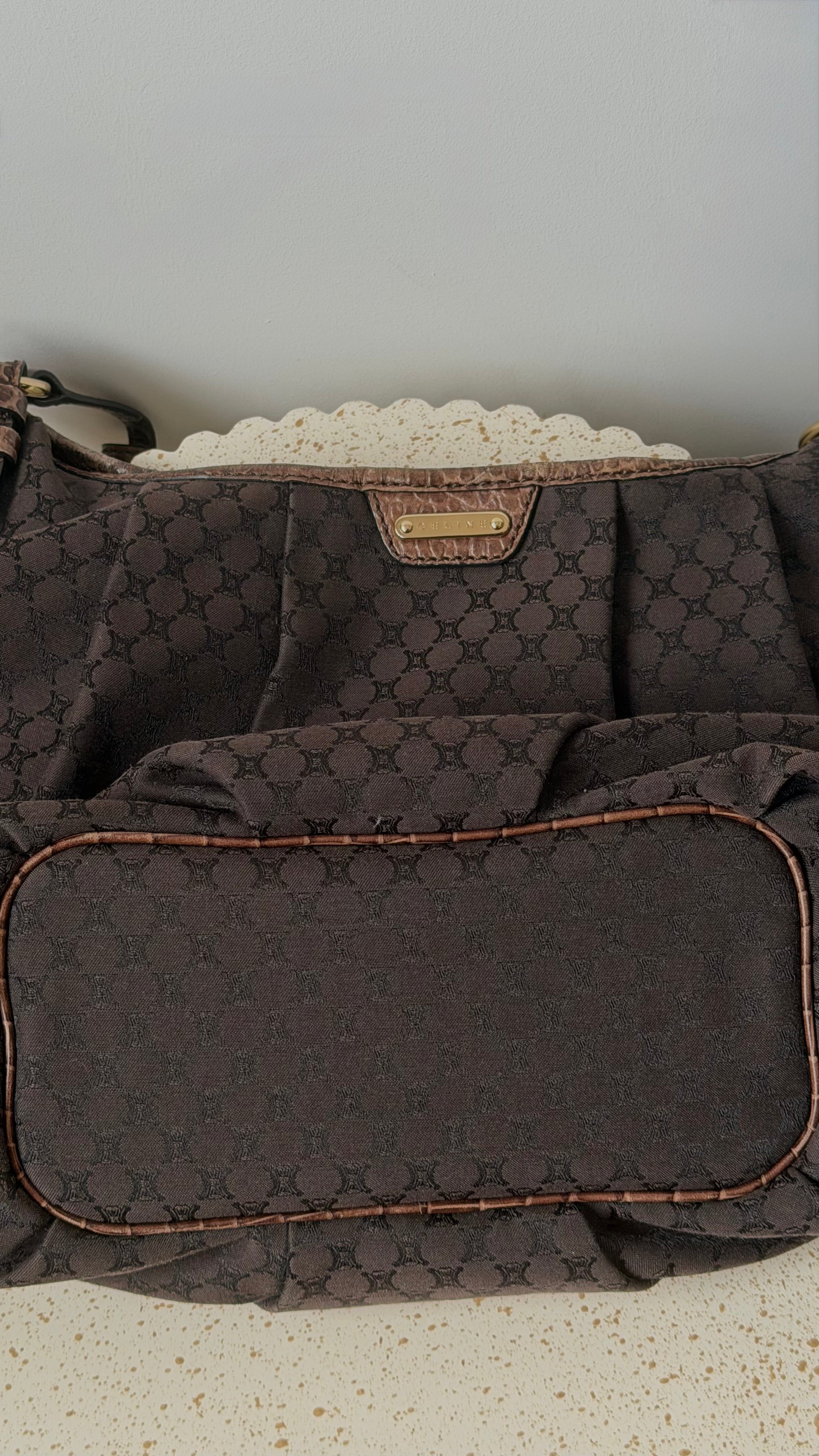 Celine Macadam Canvas Hobo Bag