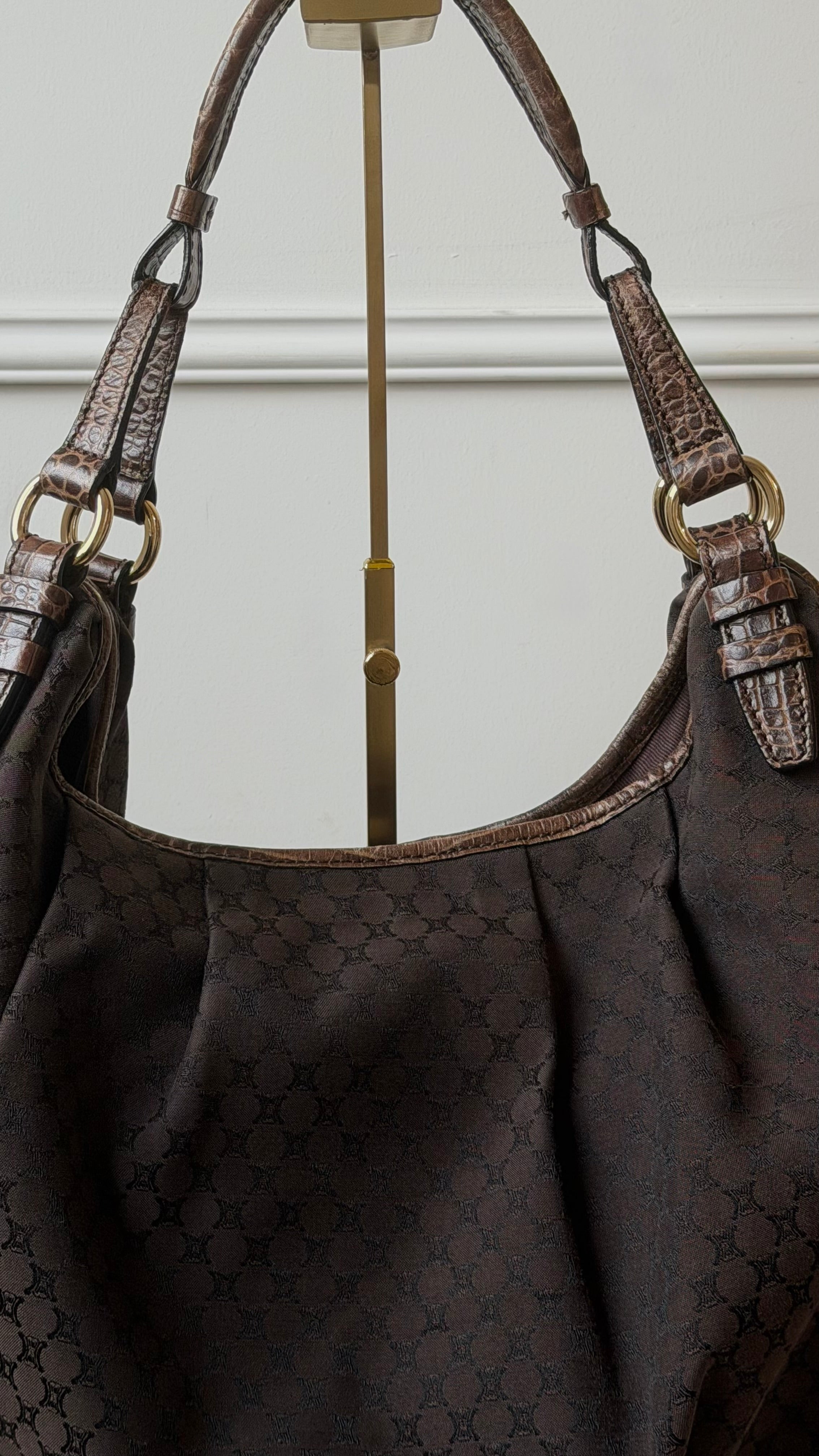 Celine Macadam Canvas Hobo Bag
