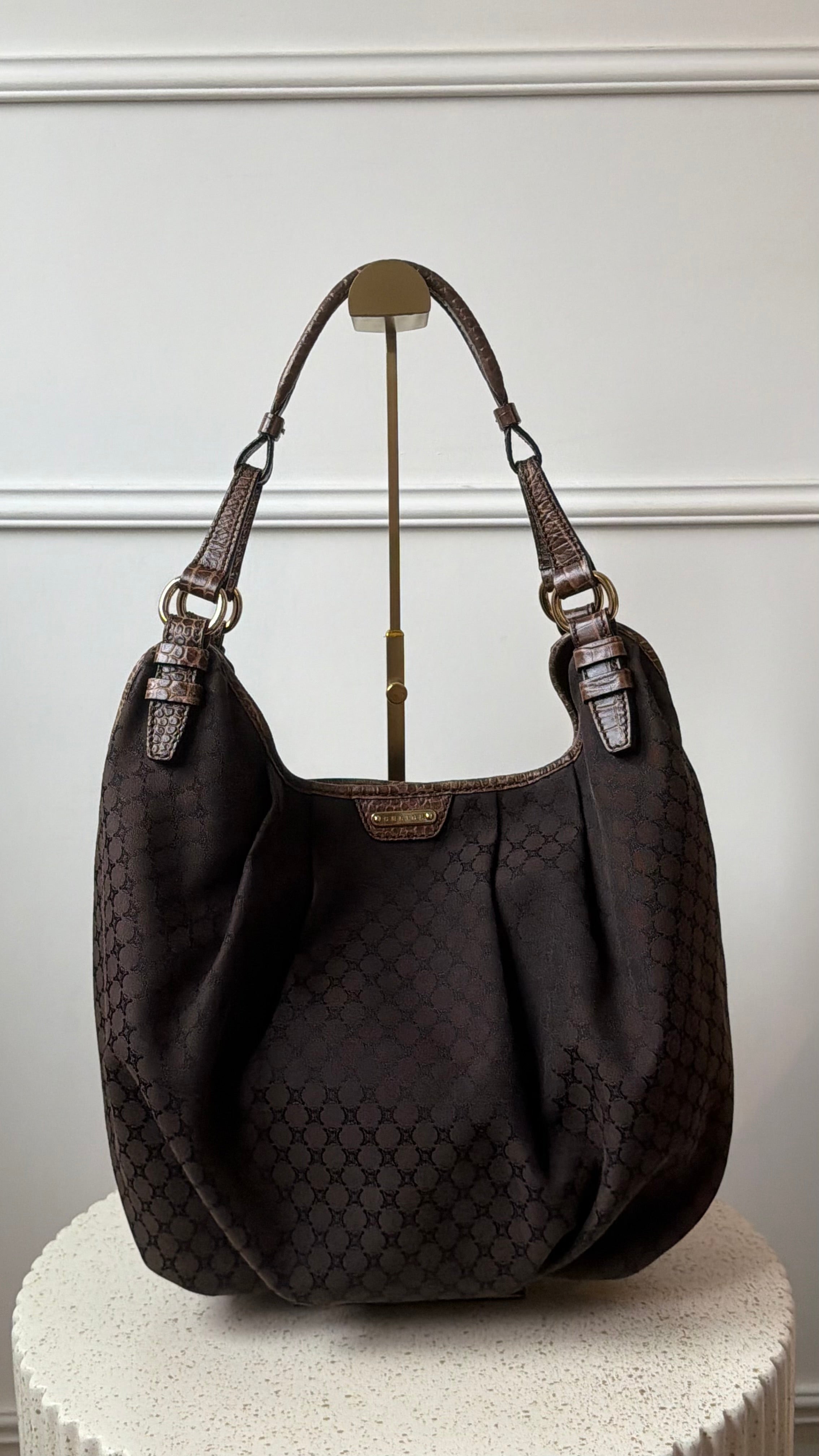 Celine Macadam Canvas Hobo Bag