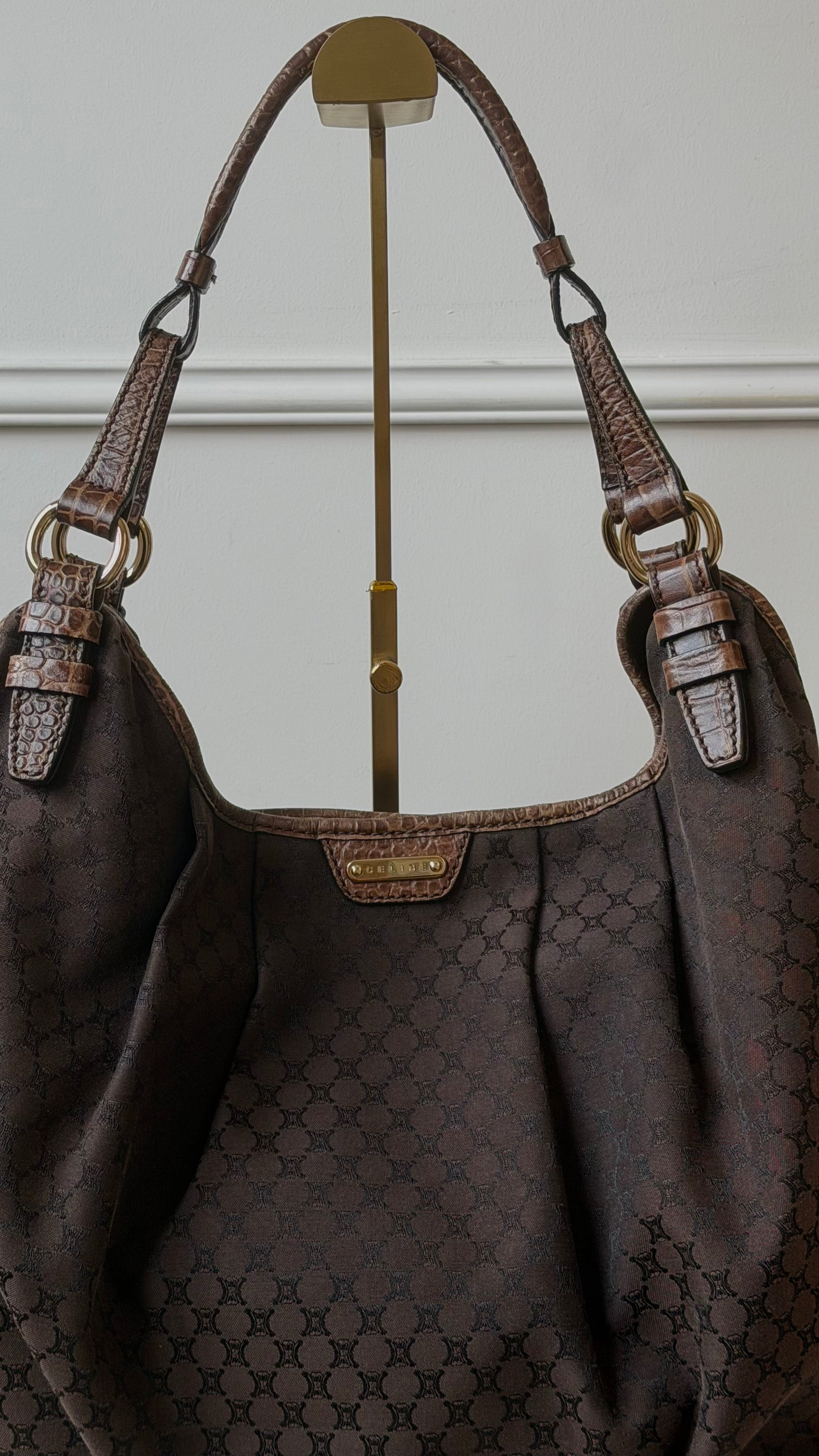 Celine Macadam Canvas Hobo Bag