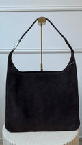 Gucci Suede Shoulder Bag - Dark brown